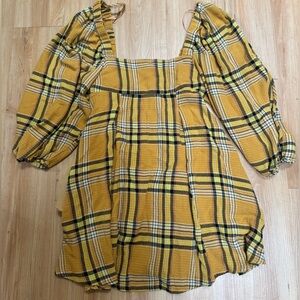 Urban Outfitters Yellow Plaid Dress XS
